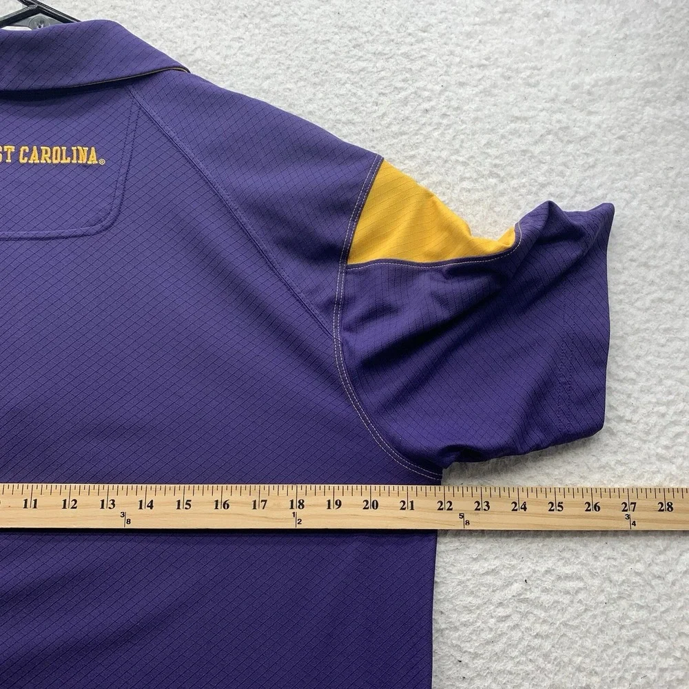 Nike East Carolina University Golf‎ Polo Shirt Mens Medium Purple Yellow Pirates